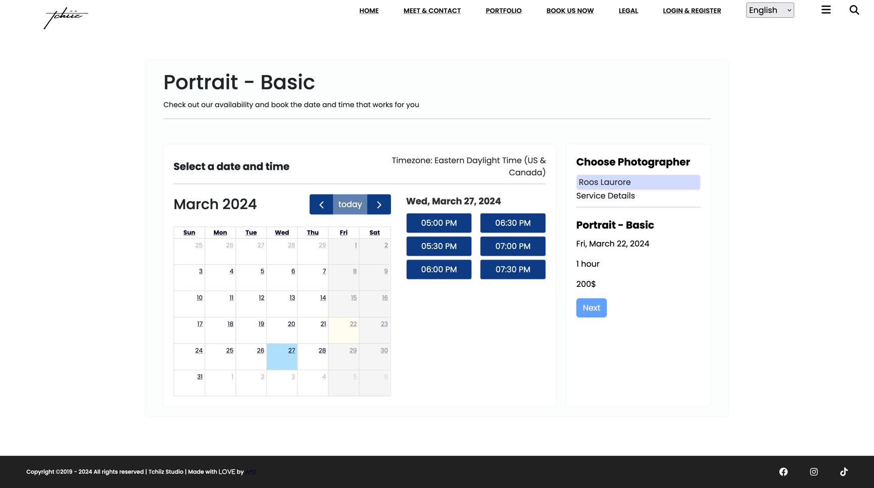 Appointment request with date selection