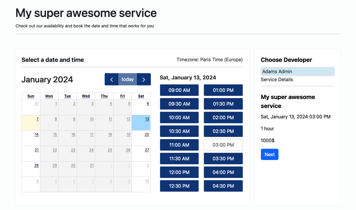 Creating Appointment Request